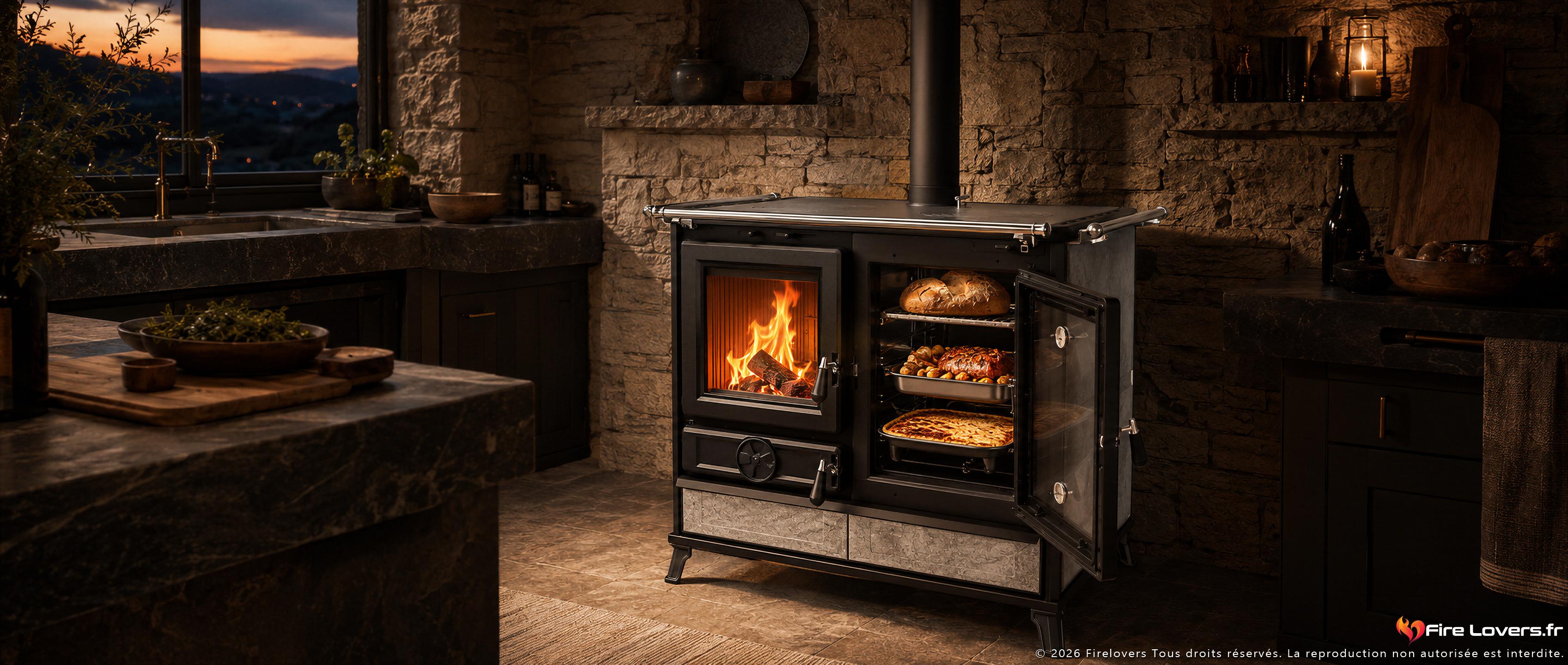 Cuisinière à bois Thermorossi Margherita Evo Stone — vue principale